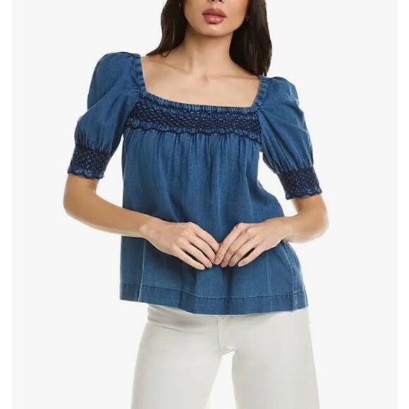 Faherty Presley 100% Organic Cotton Chambray Shirt NWT Size Small - Picture 8 of 13